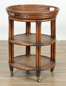 Bamboo and Woven Grass Tray on Stand