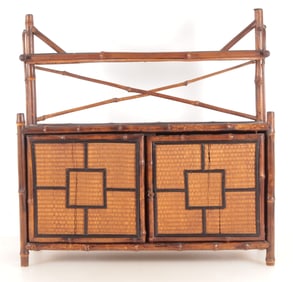 Early 20th C. Bamboo Hanging Cabinet