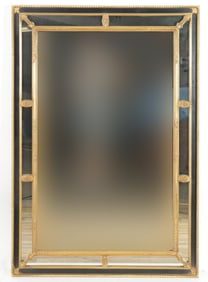 George III Style Black Painted Gilt Mirror
