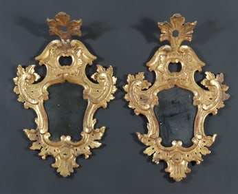 Pair of Baroque Giltwood Mirrors