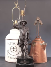 Figural Spelter Lamp & Country Lamps