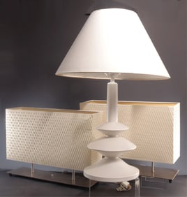 Modern Table Lamps; Giacometti Style, Rectangular