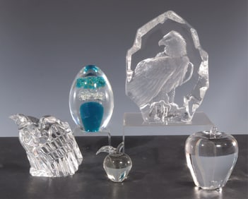 Group 5 Crystal or Glass Articles, 20th C