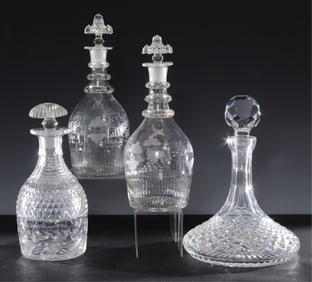 Four Glass Decanters
