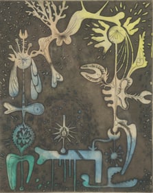 Gabor Peterdi - Polite People, Etching 1948