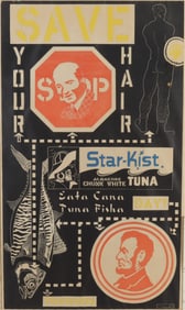 William M. Kent - SAVE YOUR HAIR - Slate print
