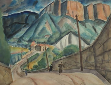 C. Bertram Hartman - Cassis Mountains - W/C