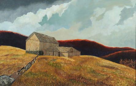 Attributed to Eric Sloane - Landscape with Barn