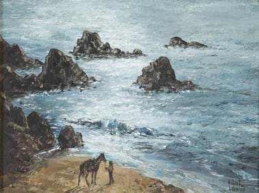Robert Lebron - Equestrian by the Ocean - O/C