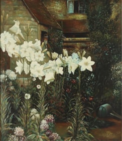 After Walter Osborne - Cottage Garden - O/C