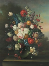 Pablo Munoz - Floral Still Life - O/C