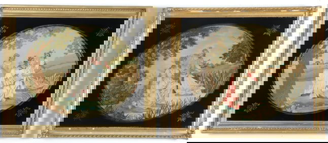 Two English Silk Embroideries