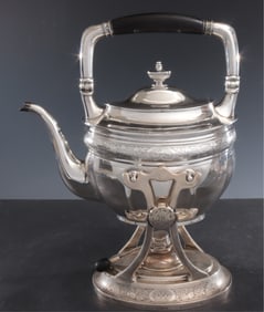 George Gebelein Sterling Silver Kettle on Stand
