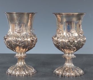 Joseph & Albert Savory Sterling Silver Vases