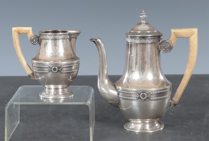 French Silver Teapot & Creamer Set
