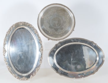 Three Silverplate Trays