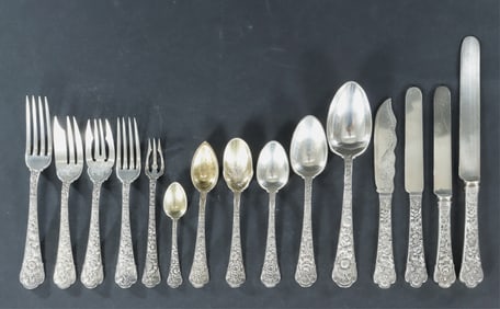 Gorham Sterling Silver Cluny Flatware, 300 Pcs