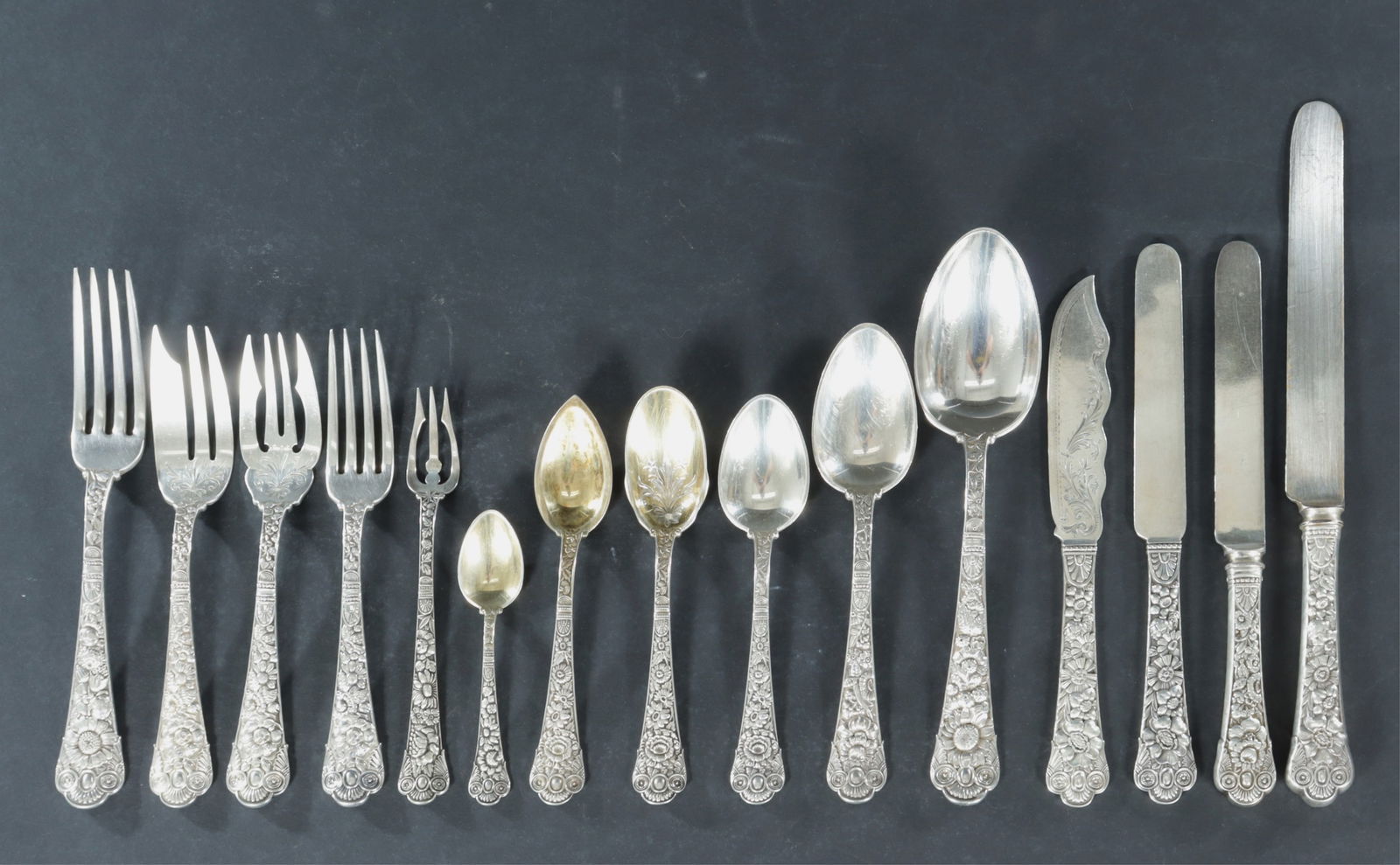 Gorham Sterling Silver Cluny Flatware, 300 Pcs (1 of 20)