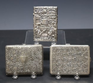 Three Sterling Silver Compacts