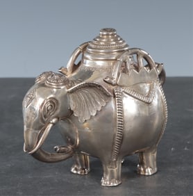 Sterling Silver Elephant Form Canister