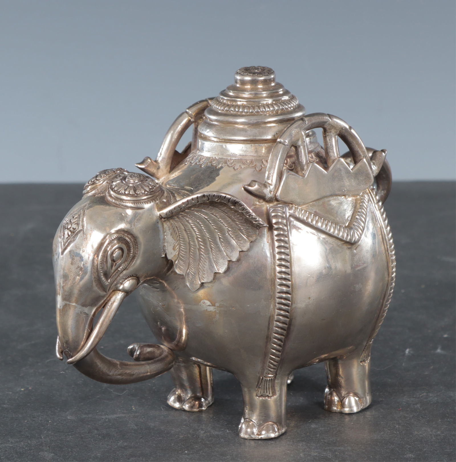 Sterling Silver Elephant Form Canister (1 of 5)