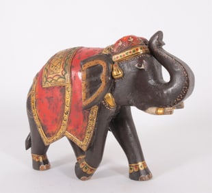 Indian Carved Painted Elephant