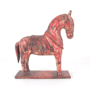 Indian Carved Painted Horse