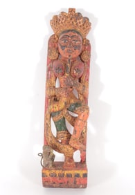 Southeast Asian Carved Painted Deity