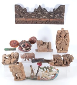 S.E. Asian Balinese Mask &  Architectural Objects