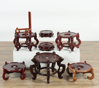 8 Chinese Hardwood Display Stands