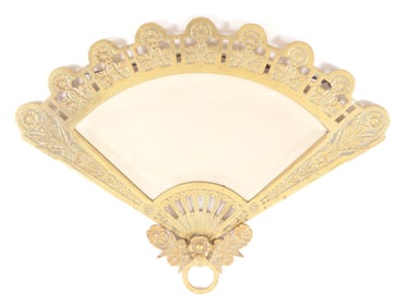 Victorian Brass Fan Mirror