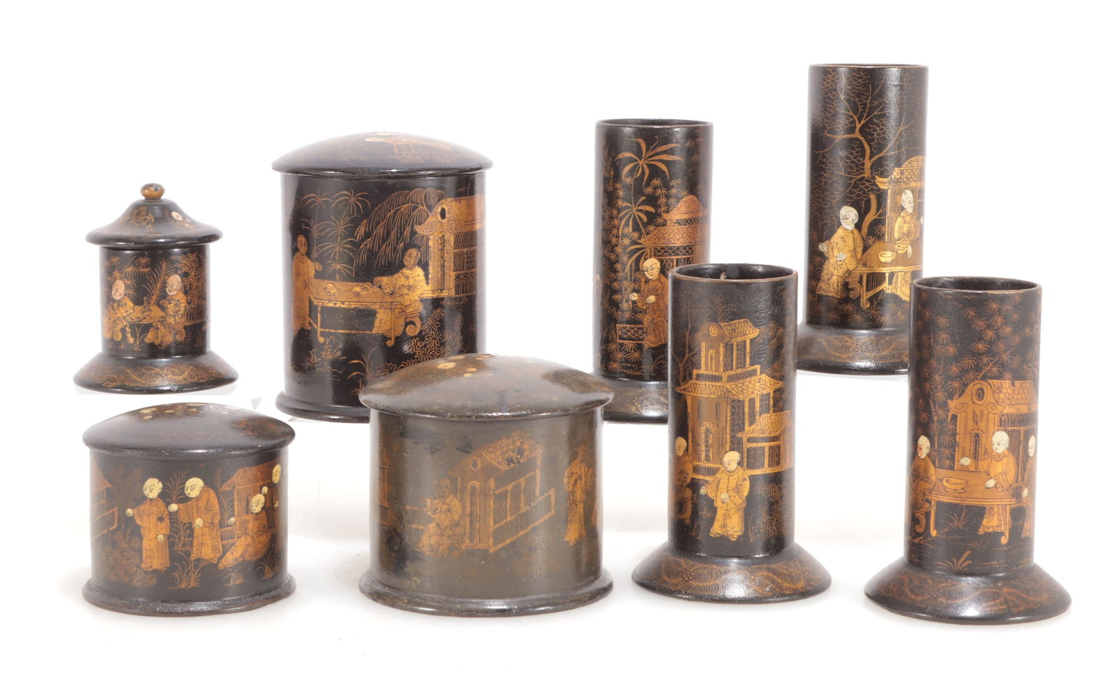 Group of Chinoiserie Vases and Boxes (1 of 7)