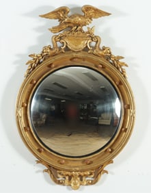 American Classical Giltwood Convex Mirror