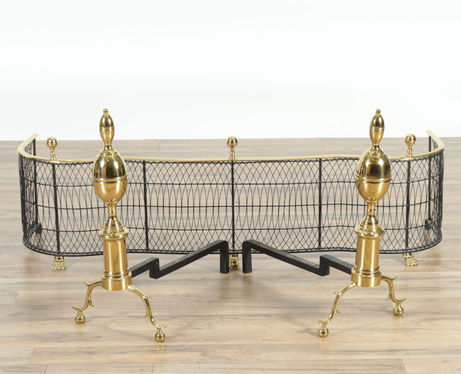 Regency Style Fireplace Fender & Andirons (1 of 7)
