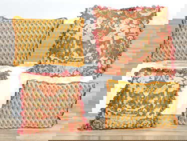 Two Pairs of Needlepoint Pillows