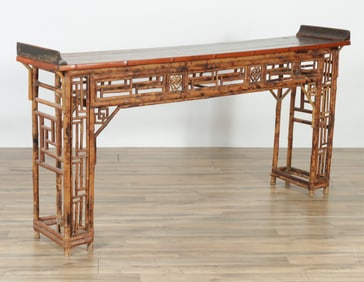 Chinese Brighton Pavilion Style Bamboo Altar Table