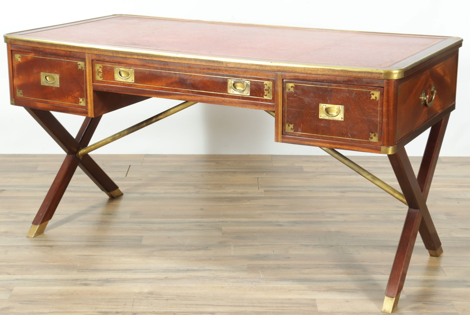 Regency Style Teak Campaign Desk (1 of 9)