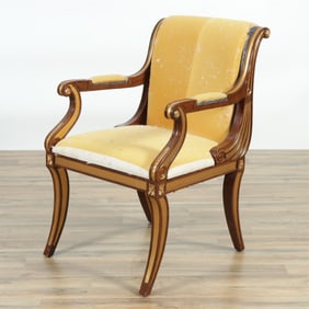 Regency Style Parcel Gilt Open Armchair Frame