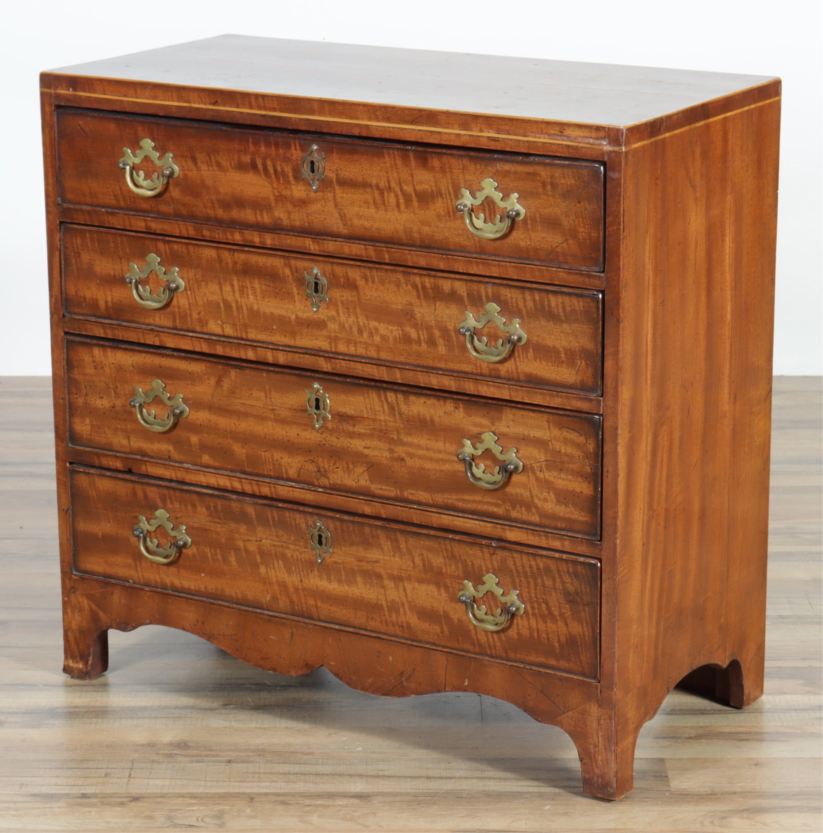 George III Style Mahogany Bachelors Chest: George III Style Mahogany Bachelors Chest 29" H x 30.5" W x 15" D Property from the Estate of Lola Finkelstein