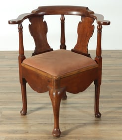 George III Mahogany Corner Chair, 18th C