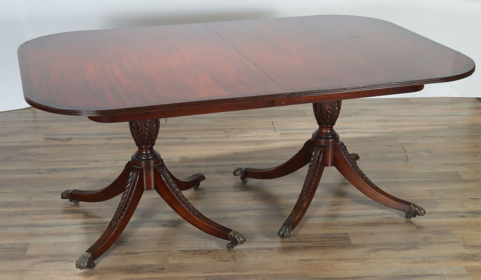 George III Style Mahogany Pedestal Dining Table (1 of 9)