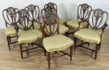8 John Widdicomb Hepplewhite Style Dining Chairs