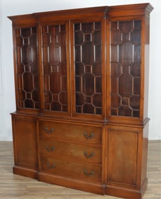 George III Style Mahogany Breakfront Bookcase