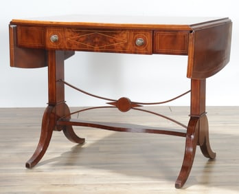 WJ Sloane Inlaid Mahogany Sofa Table