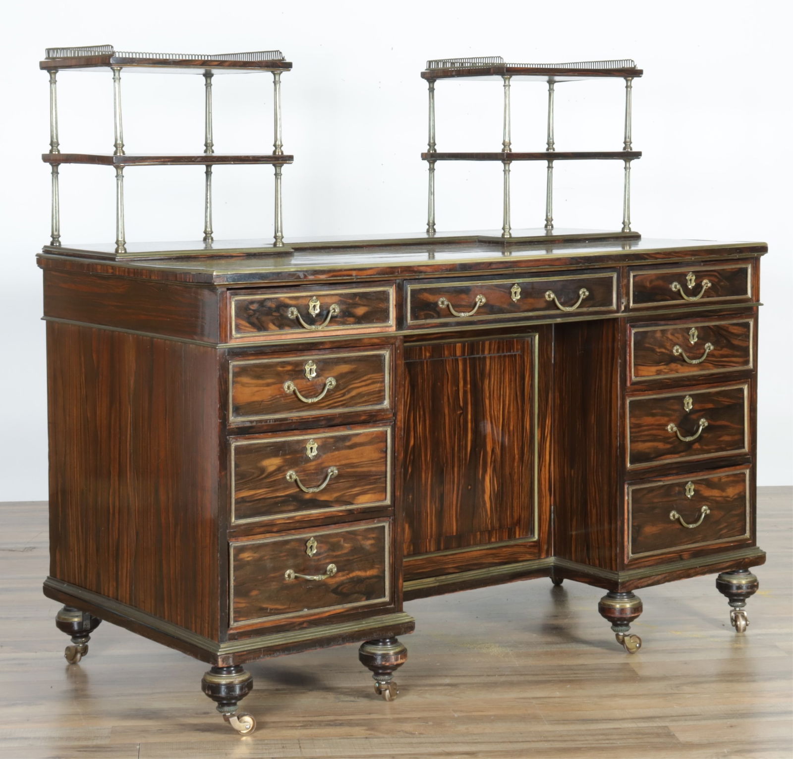 Early Victorian Gilt Brass Mtd Calamander Desk (1 of 14)