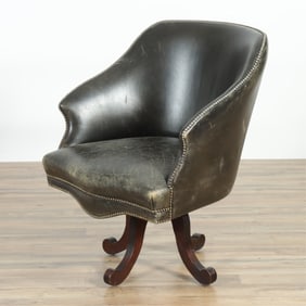 Victorian Style Leather Desk Chair