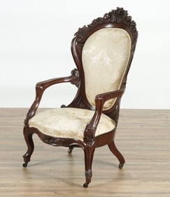 John Henry Belter Rosewood Open Armchair