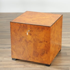 Italian Burl Walnut Veneer Storage Chest