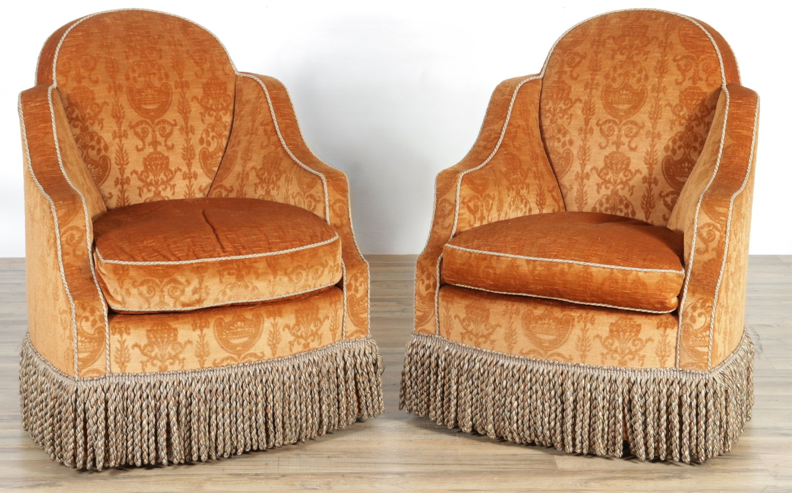 Pair of Turkish Style Upholstered Swivel Armchairs (1 of 8)