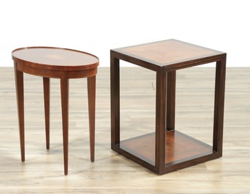 Vanucci Cube Table & Baker Inlaid Side Table
